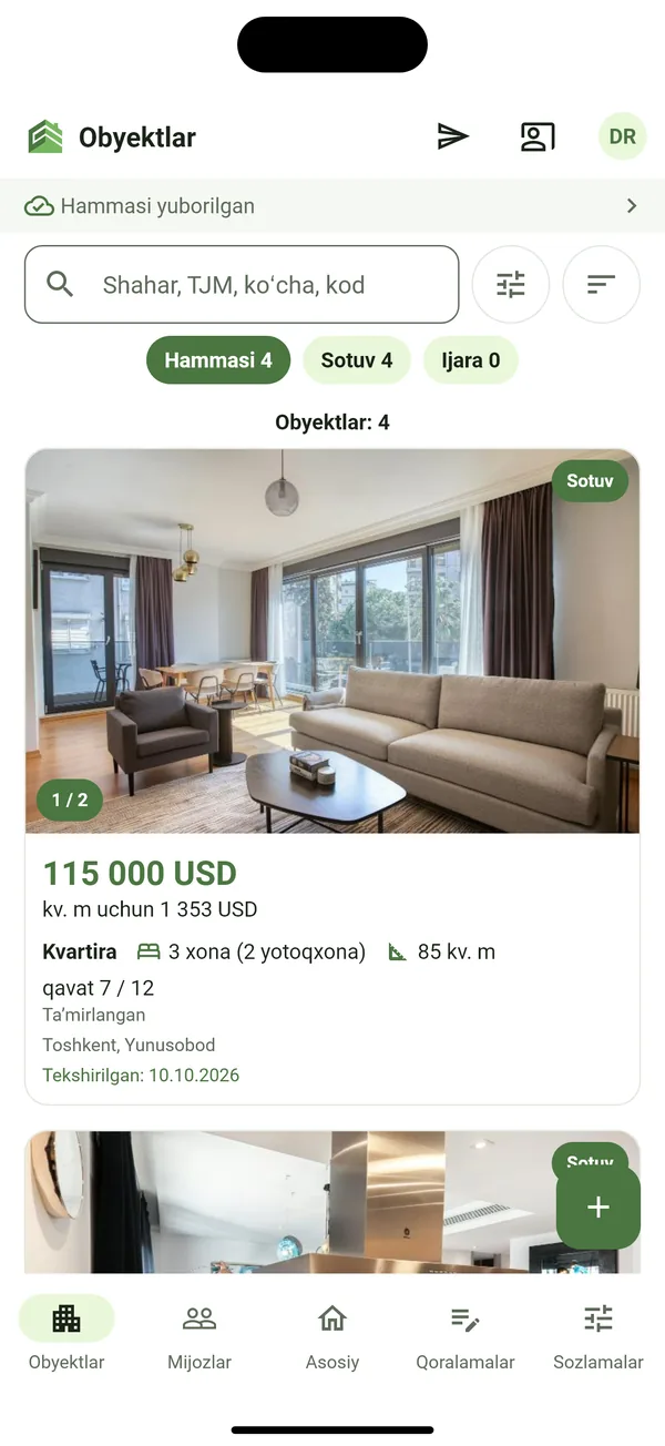 Rieltorning filtrlangan obyektlar roʻyxati
